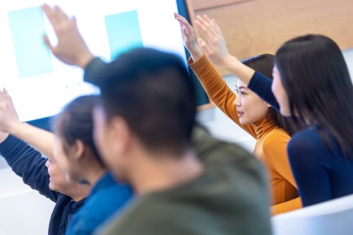 honours students raising hands