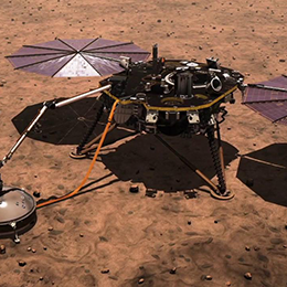 image of a Mars lander robot on the surface of Mars